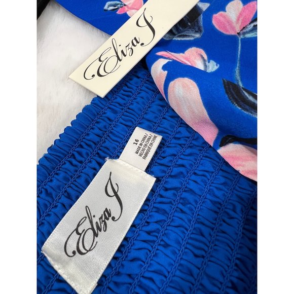 NEW Women's Eliza J Size 16 Floral Tiered Maxi Dress, - Blue MSRP $168 - Picture 11 of 12